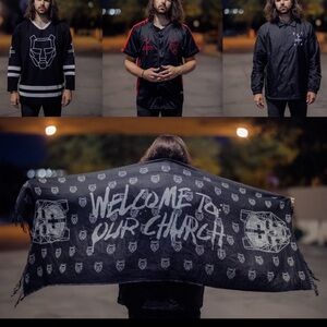 BTSM welcome to our church black pashmina